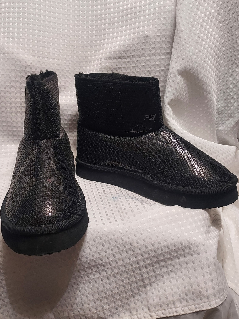 Juicy Couture Black Sequin Ankle Booties